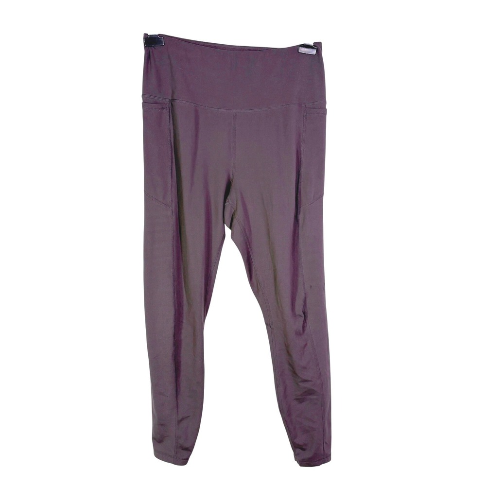 Reebok Leggings Womens L Gray with hint of Mauve High Rise Side Pocket